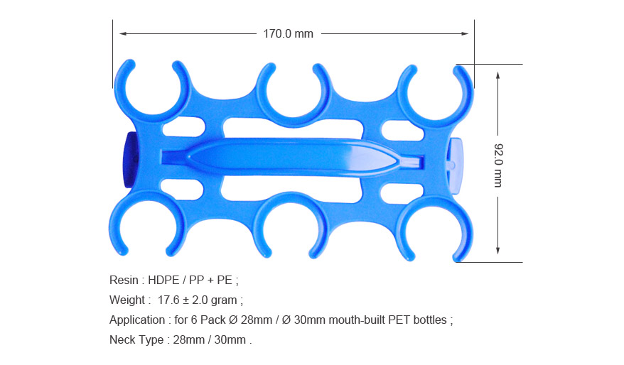 Reusable 6 Pack Plastic Carrying Handle