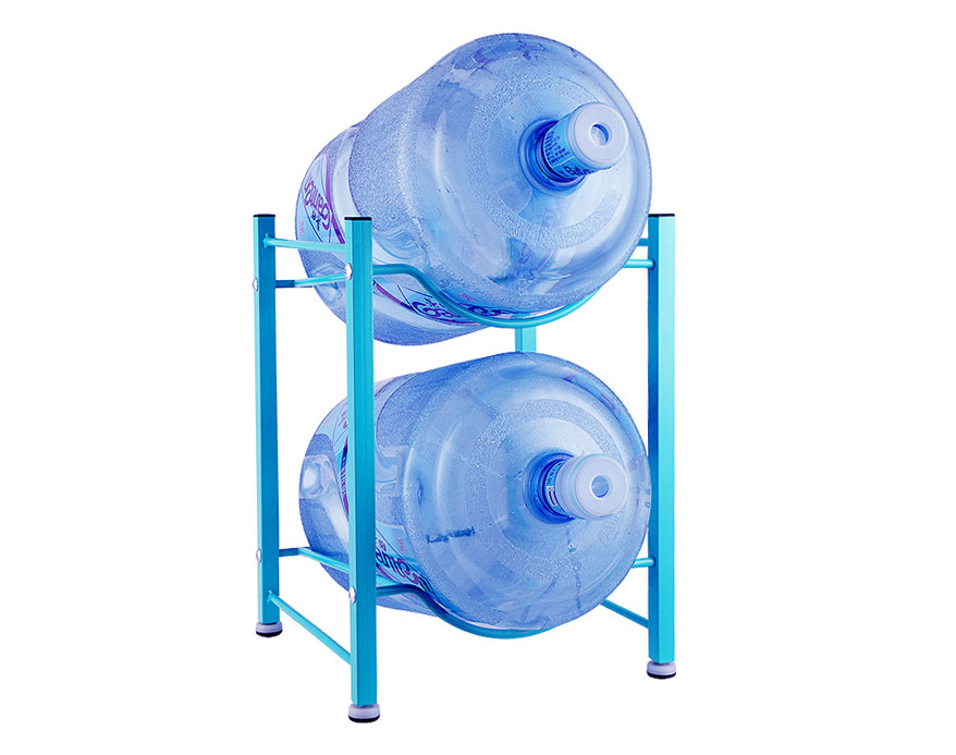 2 Tiered Steel 5 Gallon Water Bottle Storage Rack