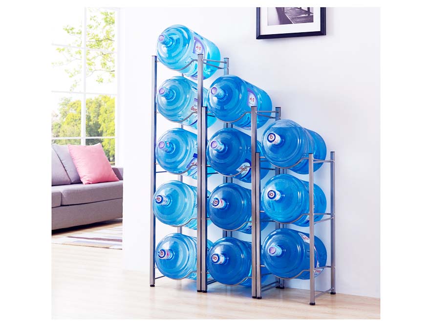 3 Tiered Steel 5 Gallon Water Bottle Storage Rack