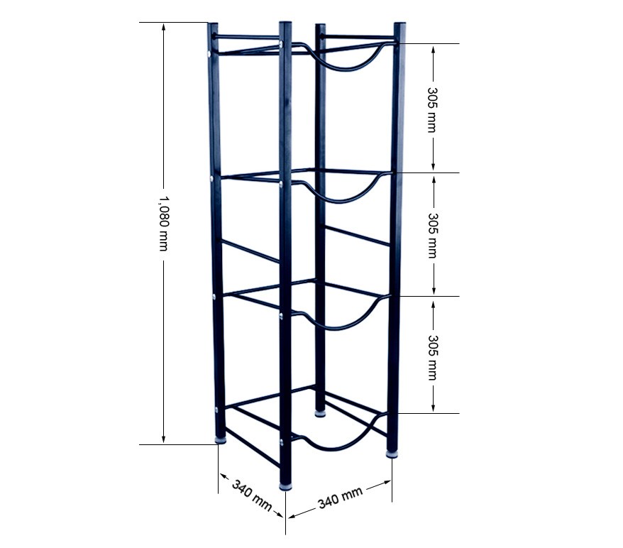 4 Tiered Steel 5 Gallon Water Bottle Storage Holder