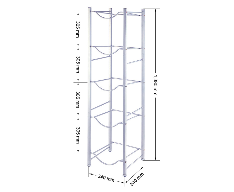 5 Tiered Steel 5 Gallon Water Bottle Storage Shelf